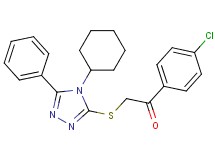 1-(4-chlorophenyl)-2-[(4-cyclohexyl-5-phenyl-4H-1,2,4-triazol-3-yl)thio]ethanone