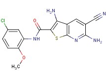 3,6-diamino-N-(5-chloro-2-methoxyphenyl)-5-cyanothieno[2,3-b]pyridine-2-carboxamide