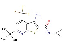 3-amino-6-tert-butyl-N-cyclopropyl-4-(trifluoromethyl)thieno[2,3-b]pyridine-2-carboxamide