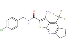 3-amino-N-(4-chlorobenzyl)-4-(trifluoromethyl)-6,7-dihydro-5H-cyclopenta[b]thieno[3,2-e]pyridine-2-carboxamide