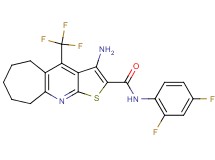 3-amino-N-(2,4-difluorophenyl)-4-(trifluoromethyl)-6,7,8,9-tetrahydro-5H-cyclohepta[b]thieno[3,2-e]pyridine-2-carboxamide