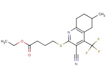 ethyl 4-{[3-cyano-6-methyl-4-(trifluoromethyl)-5,6,7,8-tetrahydro-2-quinolinyl]thio}butanoate