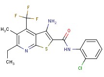 3-amino-N-(2-chlorophenyl)-6-ethyl-5-methyl-4-(trifluoromethyl)thieno[2,3-b]pyridine-2-carboxamide