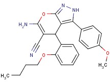 6-amino-4-(2-butoxyphenyl)-3-(4-methoxyphenyl)-2,4-dihydropyrano[2,3-c]pyrazole-5-carbonitrile