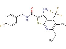 3-amino-6-ethyl-N-(4-fluorobenzyl)-5-methyl-4-(trifluoromethyl)thieno[2,3-b]pyridine-2-carboxamide