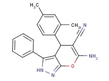 6-amino-4-(2,4-dimethylphenyl)-3-phenyl-2,4-dihydropyrano[2,3-c]pyrazole-5-carbonitrile