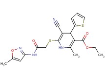 ethyl 5-cyano-2-methyl-6-({2-[(5-methyl-3-isoxazolyl)amino]-2-oxoethyl}thio)-4-(2-thienyl)-1,4-dihydro-3-pyridinecarboxylate