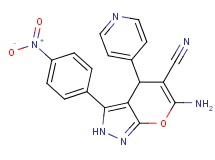 6-amino-3-(4-nitrophenyl)-4-(4-pyridinyl)-2,4-dihydropyrano[2,3-c]pyrazole-5-carbonitrile