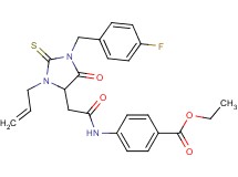 ethyl 4-({[3-allyl-1-(4-fluorobenzyl)-5-oxo-2-thioxo-4-imidazolidinyl]acetyl}amino)benzoate
