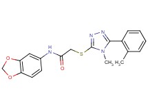 N-1,3-benzodioxol-5-yl-2-{[4-methyl-5-(2-methylphenyl)-4H-1,2,4-triazol-3-yl]thio}acetamide