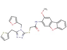 2-{[4-(2-furylmethyl)-5-(2-thienylmethyl)-4H-1,2,4-triazol-3-yl]thio}-N-(2-methoxydibenzo[b,d]furan-3-yl)acetamide