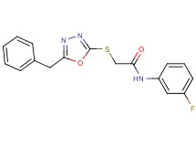 2-[(5-benzyl-1,3,4-oxadiazol-2-yl)thio]-N-(3-fluorophenyl)acetamide