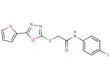 2-{[5-(2-furyl)-1,3,4-oxadiazol-2-yl]thio}-N-(4-iodophenyl)acetamide