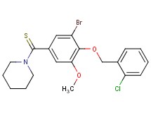 1-({3-bromo-4-[(2-chlorobenzyl)oxy]-5-methoxyphenyl}carbonothioyl)piperidine