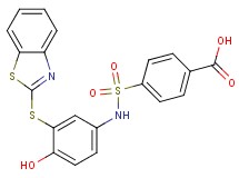 4-({[3-(1,3-benzothiazol-2-ylthio)-4-hydroxyphenyl]amino}sulfonyl)benzoic acid