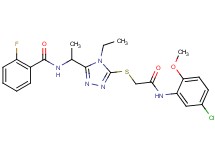N-{1-[5-({2-[(5-chloro-2-methoxyphenyl)amino]-2-oxoethyl}thio)-4-ethyl-4H-1,2,4-triazol-3-yl]ethyl}-2-fluorobenzamide