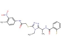 N-{1-[4-ethyl-5-({2-[(4-methyl-3-nitrophenyl)amino]-2-oxoethyl}thio)-4H-1,2,4-triazol-3-yl]ethyl}-2-fluorobenzamide