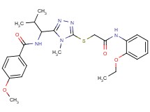 N-{1-[5-({2-[(2-ethoxyphenyl)amino]-2-oxoethyl}thio)-4-methyl-4H-1,2,4-triazol-3-yl]-2-methylpropyl}-4-methoxybenzamide