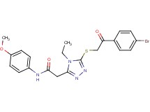 2-(5-{[2-(4-bromophenyl)-2-oxoethyl]thio}-4-ethyl-4H-1,2,4-triazol-3-yl)-N-(4-methoxyphenyl)acetamide
