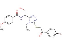 N-[1-(5-{[2-(4-bromophenyl)-2-oxoethyl]thio}-4-ethyl-4H-1,2,4-triazol-3-yl)-2-hydroxyethyl]-4-methoxybenzamide
