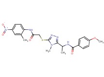4-methoxy-N-{1-[4-methyl-5-({2-[(2-methyl-4-nitrophenyl)amino]-2-oxoethyl}thio)-4H-1,2,4-triazol-3-yl]ethyl}benzamide