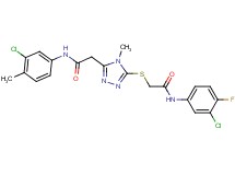 2-[5-({2-[(3-chloro-4-fluorophenyl)amino]-2-oxoethyl}thio)-4-methyl-4H-1,2,4-triazol-3-yl]-N-(3-chloro-4-methylphenyl)acetamide