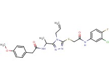 2-{[4-allyl-5-(1-{[(4-methoxyphenyl)acetyl]amino}ethyl)-4H-1,2,4-triazol-3-yl]thio}-N-(3-chloro-4-fluorophenyl)acetamide