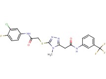 2-[5-({2-[(3-chloro-4-fluorophenyl)amino]-2-oxoethyl}thio)-4-methyl-4H-1,2,4-triazol-3-yl]-N-[3-(trifluoromethyl)phenyl]acetamide