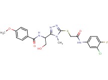 N-{1-[5-({2-[(3-chloro-4-fluorophenyl)amino]-2-oxoethyl}thio)-4-methyl-4H-1,2,4-triazol-3-yl]-2-hydroxyethyl}-4-methoxybenzamide