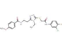 N-{2-[5-({2-[(3-chloro-4-fluorophenyl)amino]-2-oxoethyl}thio)-4-ethyl-4H-1,2,4-triazol-3-yl]ethyl}-4-methoxybenzamide