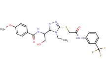 N-(1-{4-ethyl-5-[(2-oxo-2-{[3-(trifluoromethyl)phenyl]amino}ethyl)thio]-4H-1,2,4-triazol-3-yl}-2-hydroxyethyl)-4-methoxybenzamide