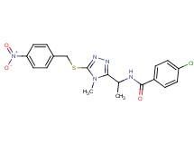 4-chloro-N-(1-{4-methyl-5-[(4-nitrobenzyl)thio]-4H-1,2,4-triazol-3-yl}ethyl)benzamide