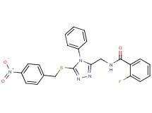 2-fluoro-N-({5-[(4-nitrobenzyl)thio]-4-phenyl-4H-1,2,4-triazol-3-yl}methyl)benzamide