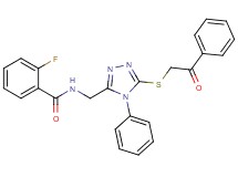 2-fluoro-N-({5-[(2-oxo-2-phenylethyl)thio]-4-phenyl-4H-1,2,4-triazol-3-yl}methyl)benzamide