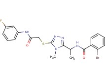 2-bromo-N-{1-[5-({2-[(3-fluorophenyl)amino]-2-oxoethyl}thio)-4-methyl-4H-1,2,4-triazol-3-yl]ethyl}benzamide
