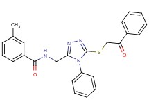 3-methyl-N-({5-[(2-oxo-2-phenylethyl)thio]-4-phenyl-4H-1,2,4-triazol-3-yl}methyl)benzamide