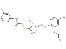 2-({5-[(2-ethoxy-4-methylphenoxy)methyl]-4-methyl-4H-1,2,4-triazol-3-yl}thio)-N-(3-fluorophenyl)acetamide
