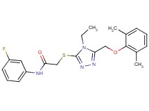 2-({5-[(2,6-dimethylphenoxy)methyl]-4-ethyl-4H-1,2,4-triazol-3-yl}thio)-N-(3-fluorophenyl)acetamide