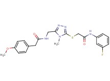 N-{[5-({2-[(3-fluorophenyl)amino]-2-oxoethyl}thio)-4-methyl-4H-1,2,4-triazol-3-yl]methyl}-2-(4-methoxyphenyl)acetamide