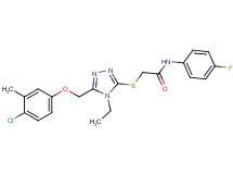 2-({5-[(4-chloro-3-methylphenoxy)methyl]-4-ethyl-4H-1,2,4-triazol-3-yl}thio)-N-(4-fluorophenyl)acetamide