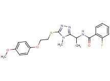 2-fluoro-N-[1-(5-{[2-(4-methoxyphenoxy)ethyl]thio}-4-methyl-4H-1,2,4-triazol-3-yl)ethyl]benzamide