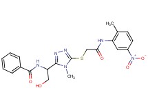 N-{2-hydroxy-1-[4-methyl-5-({2-[(2-methyl-5-nitrophenyl)amino]-2-oxoethyl}thio)-4H-1,2,4-triazol-3-yl]ethyl}benzamide