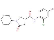 N-(4-bromo-2-chlorophenyl)-1-cyclohexyl-5-oxo-3-pyrrolidinecarboxamide