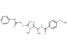 N-(1-{5-[(2-anilino-2-oxoethyl)thio]-4-methyl-4H-1,2,4-triazol-3-yl}ethyl)-4-methoxybenzamide