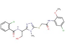 2-chloro-N-{1-[5-({2-[(5-chloro-2-methoxyphenyl)amino]-2-oxoethyl}thio)-4-methyl-4H-1,2,4-triazol-3-yl]-2-hydroxyethyl}benzamide