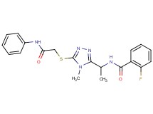 N-(1-{5-[(2-anilino-2-oxoethyl)thio]-4-methyl-4H-1,2,4-triazol-3-yl}ethyl)-2-fluorobenzamide