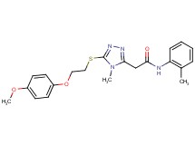 2-(5-{[2-(4-methoxyphenoxy)ethyl]thio}-4-methyl-4H-1,2,4-triazol-3-yl)-N-(2-methylphenyl)acetamide