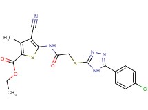 ethyl 5-[({[5-(4-chlorophenyl)-4H-1,2,4-triazol-3-yl]thio}acetyl)amino]-4-cyano-3-methyl-2-thiophenecarboxylate