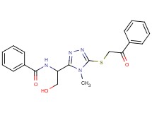 N-(2-hydroxy-1-{4-methyl-5-[(2-oxo-2-phenylethyl)thio]-4H-1,2,4-triazol-3-yl}ethyl)benzamide