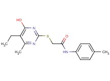 2-[(5-ethyl-4-hydroxy-6-methyl-2-pyrimidinyl)thio]-N-(4-methylphenyl)acetamide